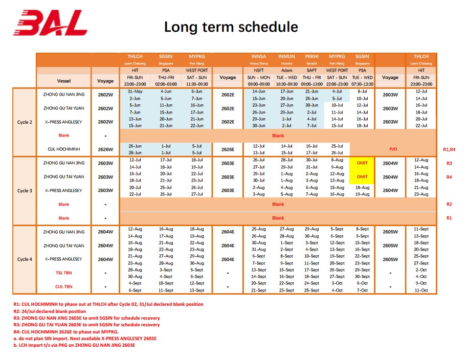 Long Term Schedule